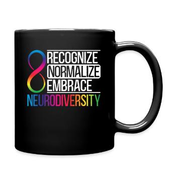 Neurodiversity Autism Neurological Disorders - Full Colour Mug - black - Right