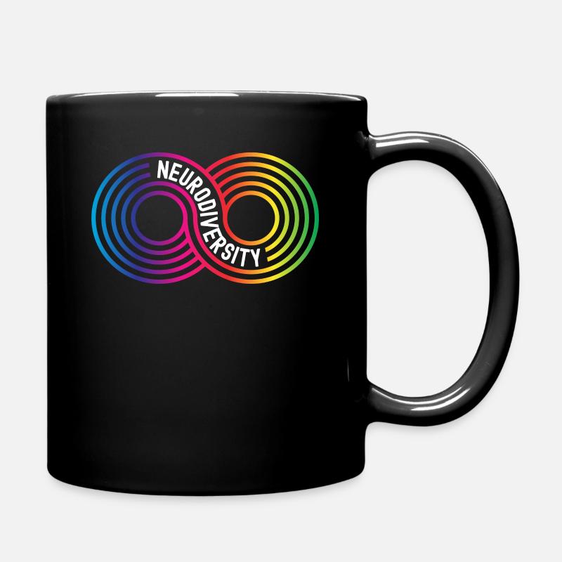Neurodiversität Regenbogen Unendlichkeit - Tasse einfarbig - Schwarz