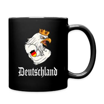 Deutschland Bundesadler Wappen Nationalfarben - Tasse einfarbig - Schwarz - Rechts