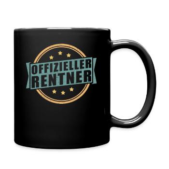 Rentner Spruch | Rente Ruhestand Pension Geschenk - Tasse einfarbig - Schwarz - Rechts