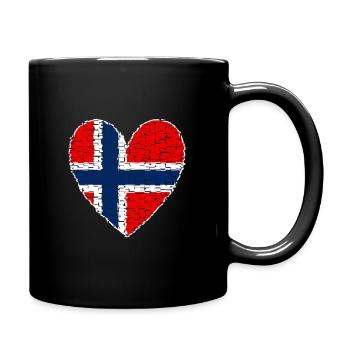 Norvège Coeur - Mug uni - noir - Droite