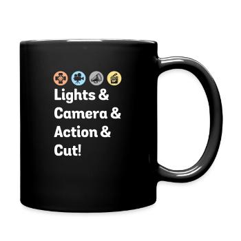Filme Lights Camera Action Cut - Tasse einfarbig - Schwarz - Rechts