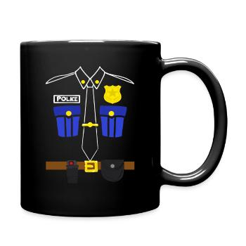 Polizei Kostüm Polizisten Geschenke Kleidung - Tasse einfarbig - Schwarz - Rechts