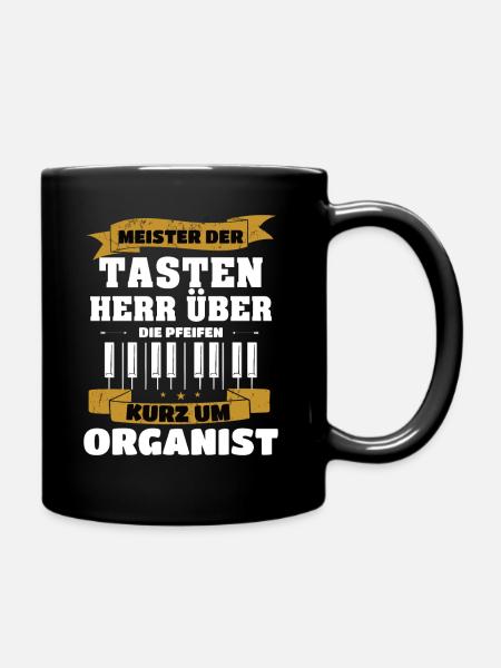 Orgel Organist Meister der Tasten - Tasse einfarbig - Schwarz