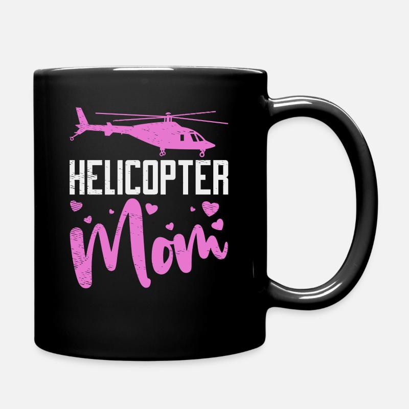Helikopter Mama Kinder Mutter Eltern - Tasse einfarbig - Schwarz
