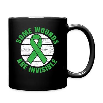 Some wounds are invisible to psyche health - Full Colour Mug - black - Right