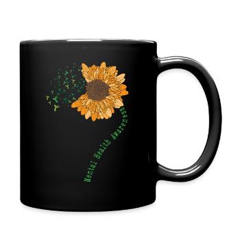 Tournesol santé mentale - Mug uni - noir - Droite