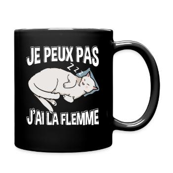 Je Peux Pas J'Ai La Flemme Chat Sieste - Mug uni - noir - Droite