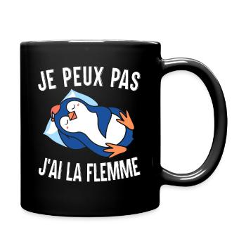 Je Peux Pas J'Ai La Flemme Manchot - Mug uni - noir - Droite