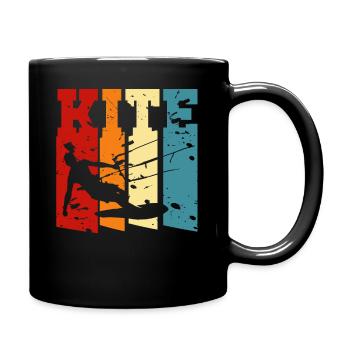 Kiteboarding - Kitesurfer - Tasse einfarbig - Schwarz - Rechts