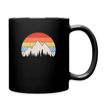 Mountains Forest Hiking Mountaineering Camping Velcro - Full Colour Mug - black - Right