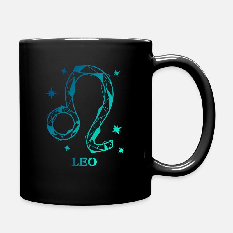Löwe Sternzeichen - Tasse einfarbig - Schwarz