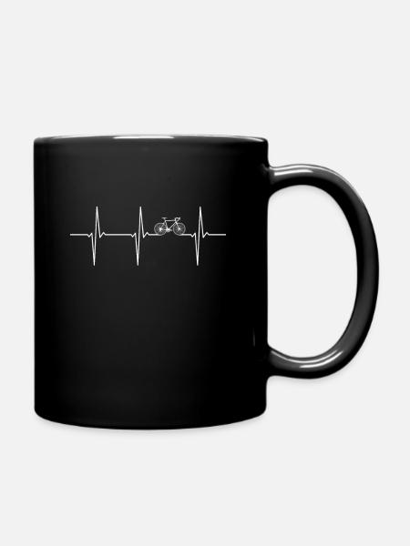 Fahrrad EKG - Tasse einfarbig - Schwarz