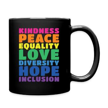 Rainbow Colors Diversity Inclusion - Full Colour Mug - black - Right