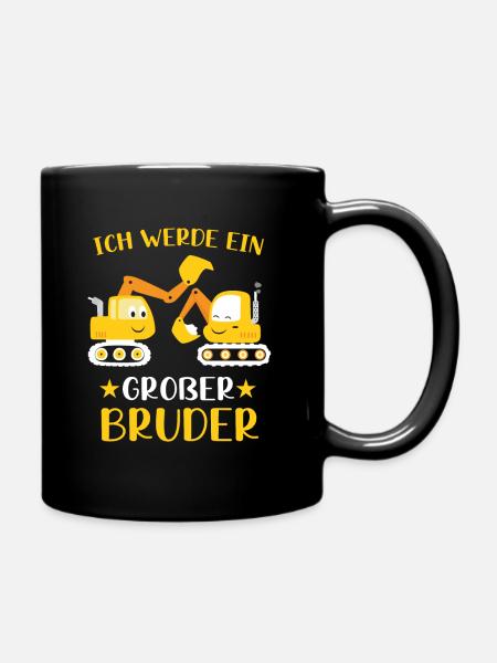 Großer Bruder 2022 Bagger - Tasse einfarbig - Schwarz