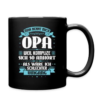 Opa komplize lustiges Großvater - Tasse einfarbig - Schwarz - Rechts