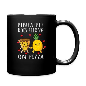 Pizza Hawaii Pineapple Pizza Food - Full Colour Mug - black - Right