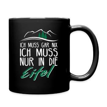 Eifel Mosel Wandern Fluss Winzer Geschenkidee - Tasse einfarbig - Schwarz - Rechts