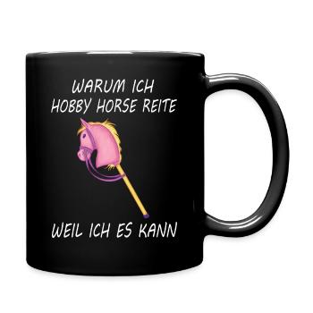 Hobby horsing reiten Hobby horse Steckenpferd - Tasse einfarbig - Schwarz - Rechts
