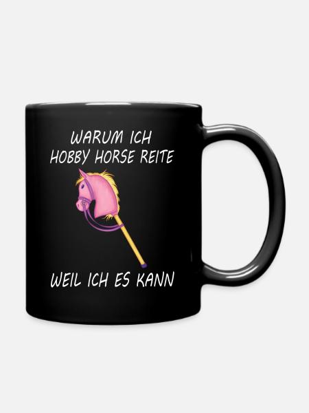 Hobby horsing reiten Hobby horse Steckenpferd - Tasse einfarbig - Schwarz
