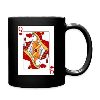 coeur dame cadeau de couple jeu de cartes amour - Mug uni - noir - Droite