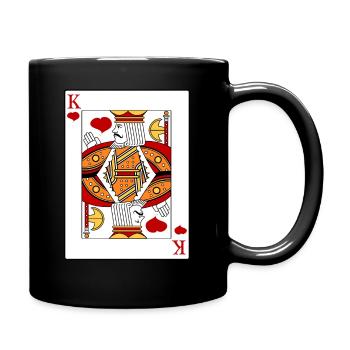 Coeur roi cadeau de couple jeu de cartes amour - Mug uni - noir - Droite