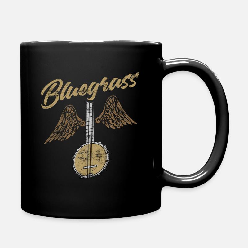Bluegrass Banjo - Full Colour Mug - black