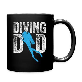 Tauchen Papa - Taucher Vater Schwimmen Schnorcheln - Tasse einfarbig - Schwarz - Rechts