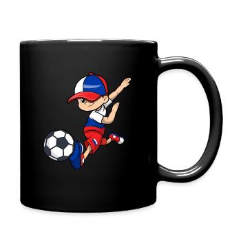 Fußball Russland Geschenk Fußballspieler Junge - Tasse einfarbig - Schwarz - Rechts