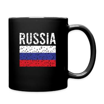 Drapeau russe Vintage - Mug uni - noir - Droite