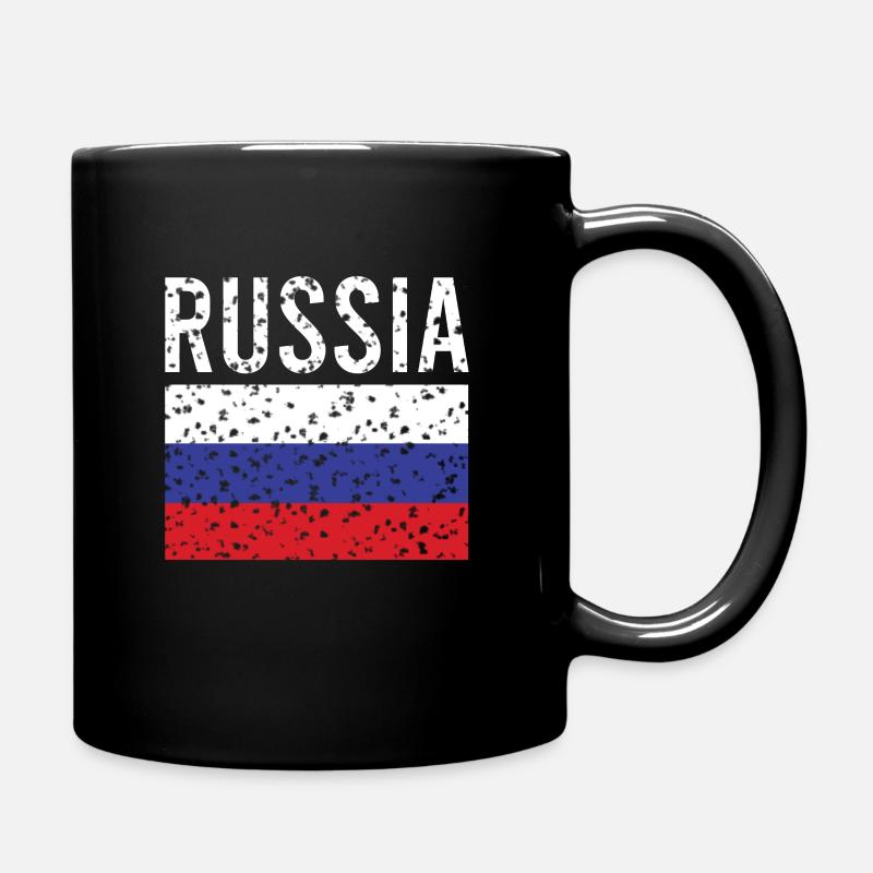 Russland Flagge Vintage - Tasse einfarbig - Schwarz