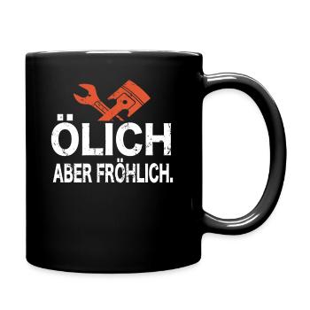 Ölich Aber Fröhlich - Zweirad Mechaniker Motorrad - Tasse einfarbig - Schwarz - Rechts