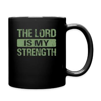 The Lord Is My Strength Fitness Motivation - Full Colour Mug - black - Right