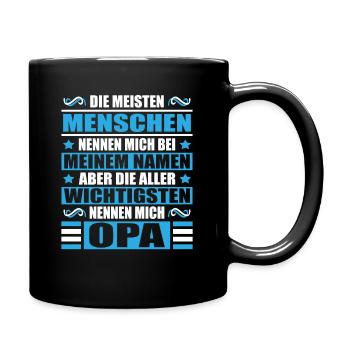 Opa Menschen Namen Großvater Großpapa Geschenkidee - Tasse einfarbig - Schwarz - Rechts