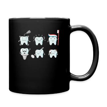 Tooth Teeth Dentist HelperGift - Full Colour Mug - black - Right