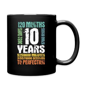 10. Geburtstag Jungen Mädchen 10 Jahre Geschenk - Tasse einfarbig - Schwarz - Rechts