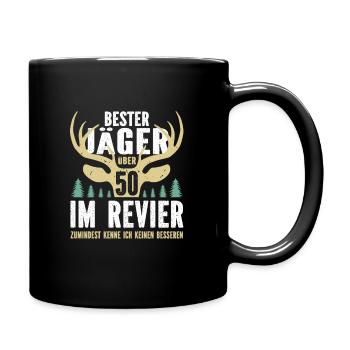 Bester Jäger über 50 im Revier - Tasse einfarbig - Schwarz - Rechts