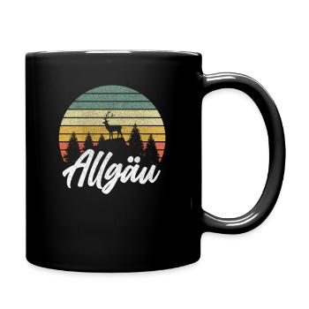 Allgäu Hirsch Design Lustiges Geschenkidee Bayern - Tasse einfarbig - Schwarz - Rechts