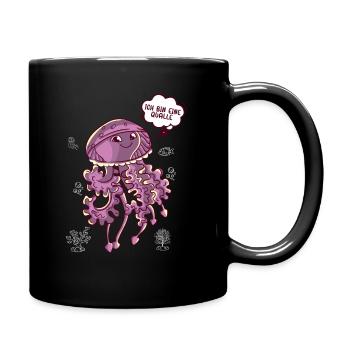 Ich bin eine Qualle Karneval Kostüm Fasching Meer - Tasse einfarbig - Schwarz - Rechts