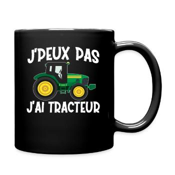 Je Peux Pas J'Ai Tracteur - Mug uni - noir - Droite
