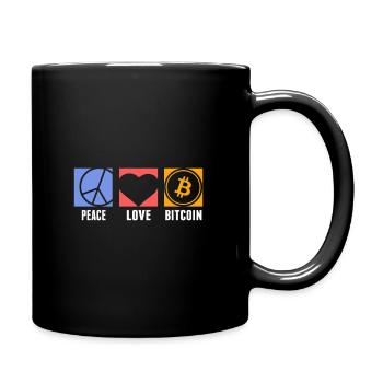 Bitcoin Crypto Love BTC to the Moon - Full Colour Mug - black - Right