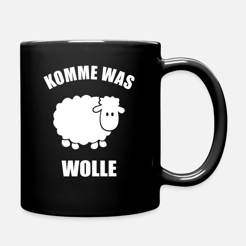 Komme Was Wolle Schaf Bauern - Schafe Schäfchen - Tasse einfarbig - Schwarz