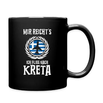 Mir reicht's Ich flieg nach Kreta - Tasse einfarbig - Schwarz - Rechts