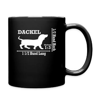 Dackelmotiv Dackel Damen Hund Herren Silhouette - Tasse einfarbig - Schwarz - Rechts
