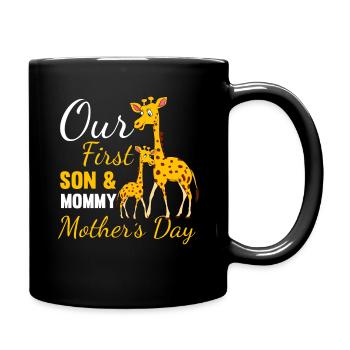 Our First Son & Mommy Mothers’s Day Giraffe Mom - Mug uni - noir - Droite