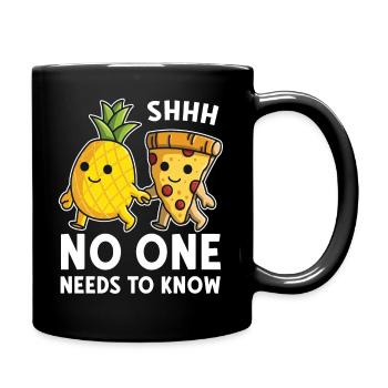 Pizza Hawaii Ananas Pizza essen Pizza & Ananas - Tasse einfarbig - Schwarz - Rechts