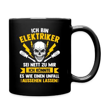 Elektriker Tshirt Handwerker Werkzeug Volt Watt - Tasse einfarbig - Schwarz - Rechts