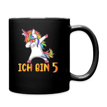 Ich bin 5 - Tasse einfarbig - Schwarz - Rechts