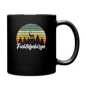Fichtelgebirge Schneeberg Ochsenkopf Kösseine - Tasse einfarbig - Schwarz - Rechts