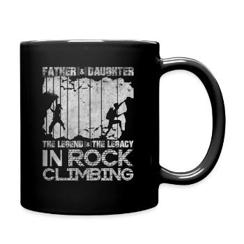 Dad And Daughter Climbing - Full Colour Mug - black - Right